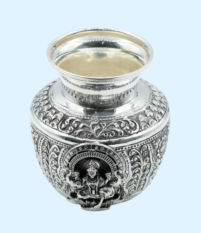 Silver Lakshmi Puja Kalash For Pooja