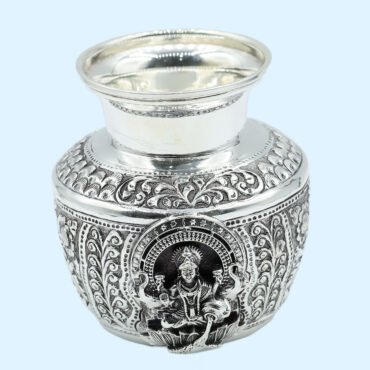 Antique Silver Lakshmi Kalash, Best Silver kalash For pooja, Silver Lakshmi Kalash