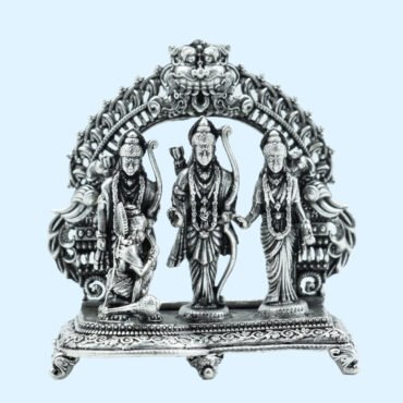 Antique Ram Darbar Murti in Silver, Ram Darbar Silver Idol, Ram Darbar Silver Murti, Silver Ram Sita Statue