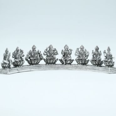 Antique Silver Ashtalakshmi Stand, Asthalakshmi in Silver, Astha Lakshmi Silver Idols