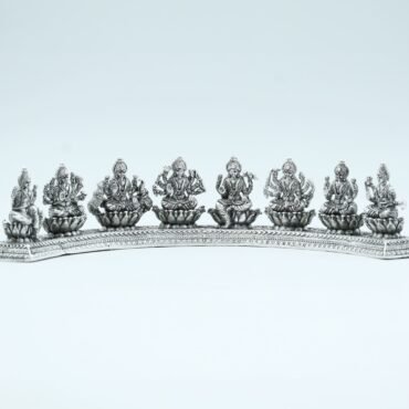 Antique Silver Ashtalakshmi Stand, Asthalakshmi in Silver, Astha Lakshmi Silver Idols