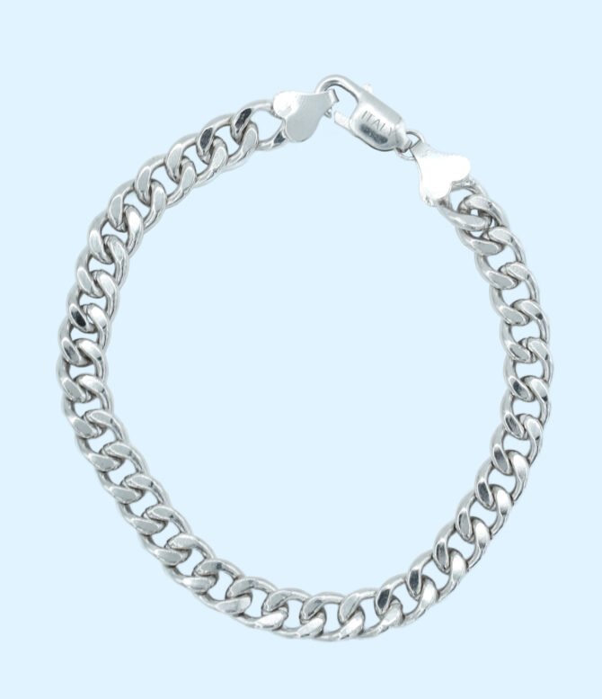 Casual Style Italian Silver Bracelet For Men, Casual Wear Bracelets For Men, Men's Italian Silver Bracelet, 925 italy silver mens bracelet