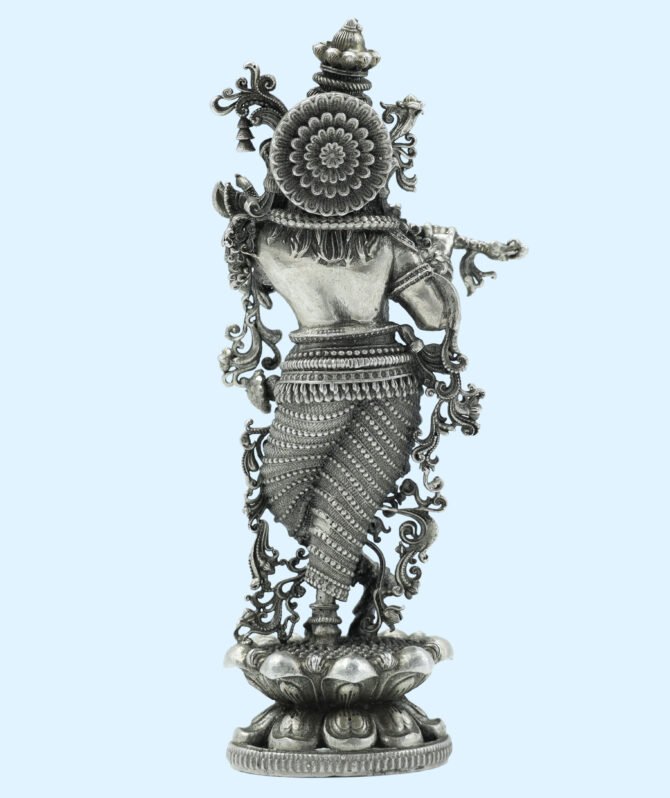 Lord Krishna Silver Idol