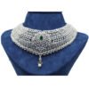 Silver Wedding Necklace Featuring CZ Emerald Stone