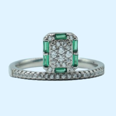 art deco ring, Green Art Deco Silver Ring, Women art deco ring, Silver Art Deco Ring
