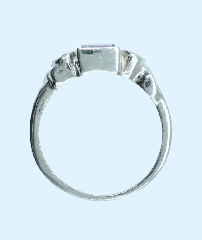 Box Shape CZ Stone Ring