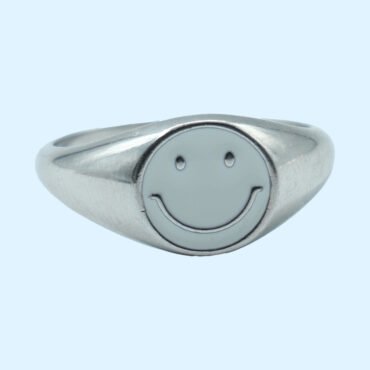 Emoji Ring, Smiley Face Ring, Sterling Silver Happy Ring, Good Luck Ring