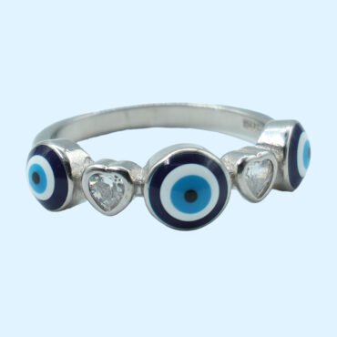 Evil Eye Ring Silver, Evil Eye Ring for Women, Evil Eye Ring Jewelry, Blue Eyeball Ring