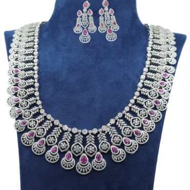 Grand Pink CZ Stones Necklace