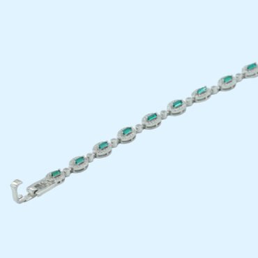 Green Stone Silver Bracelet