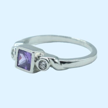 Purple CZ Stone Ring