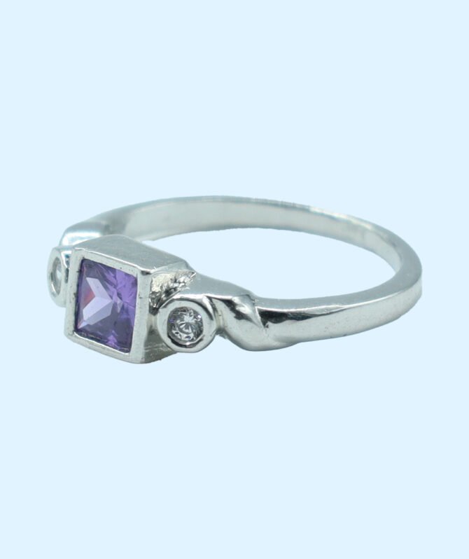 Purple CZ Stone Ring