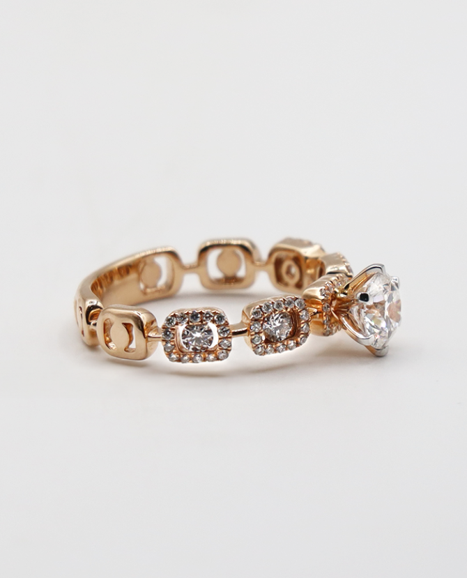 Diamond cuban ring