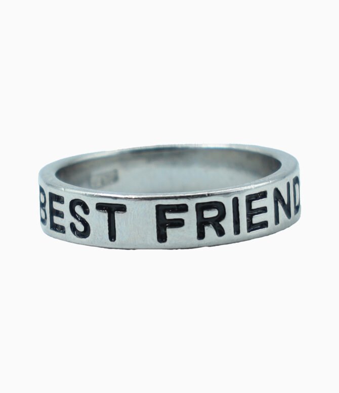 Girls silver best friend band ring