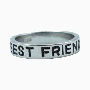 Girls silver best friend band ring