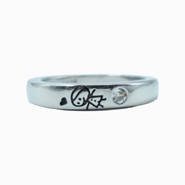 Women Trendy cartoon girl silver ring