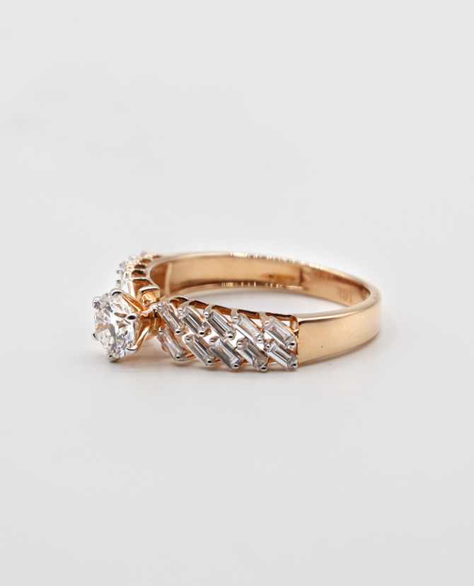 baguette band engagement ring