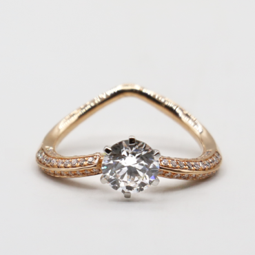 crescent solitaire rings
