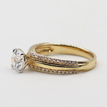 double wedding band with solitaire