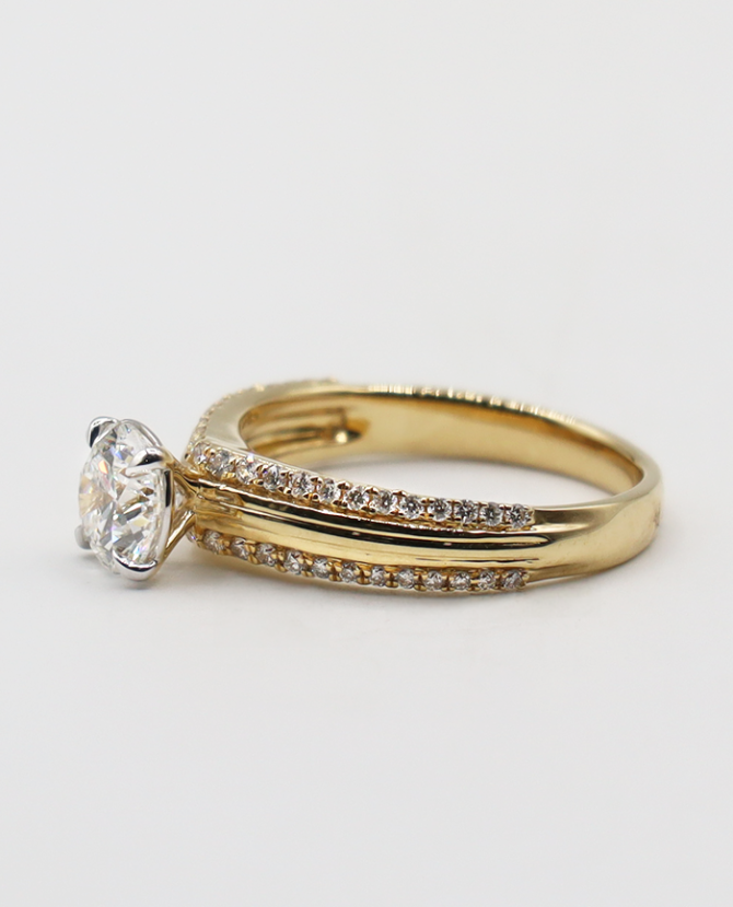 double wedding band with solitaire