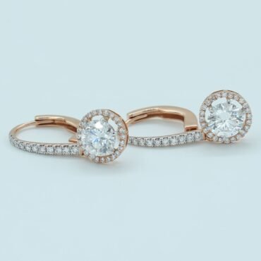 halo solitaire earrings