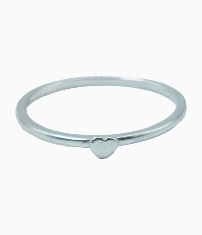 heart silver ring