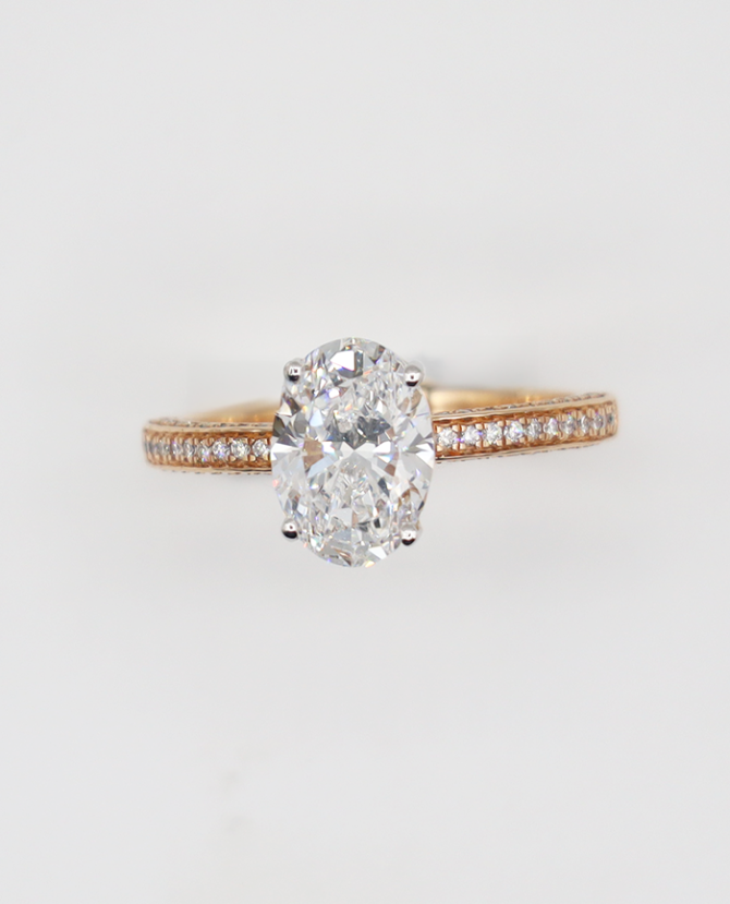 oval pave engagement rings