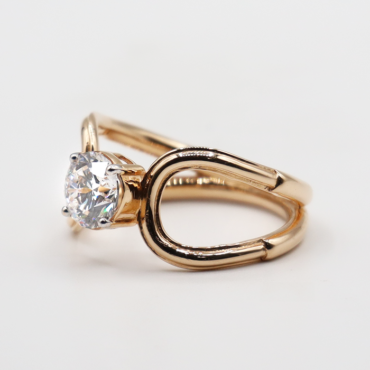 round diamond split shank engagement ring