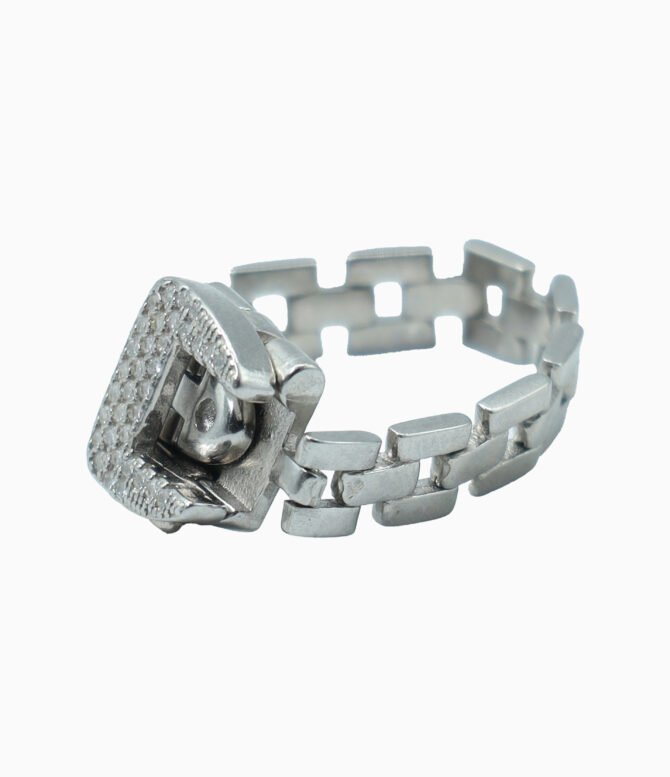 silver cuban link ring