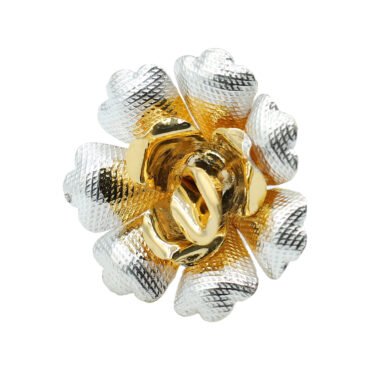 silver flowers with gold coating