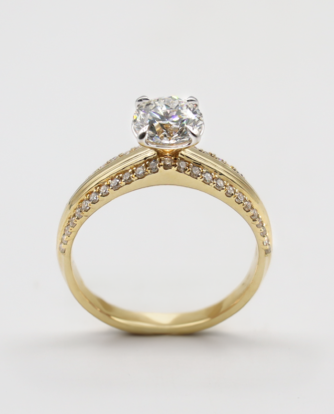 solitaire double band ring
