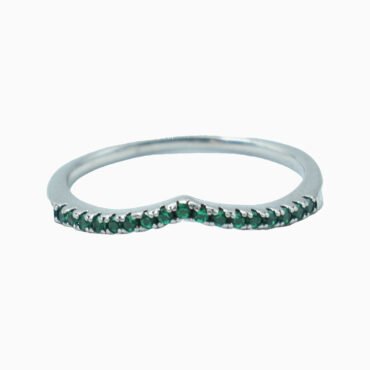 v shape silver ring
