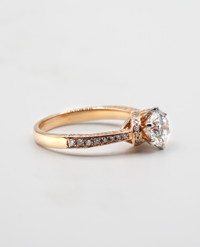 vintage diamond halo engagement ring