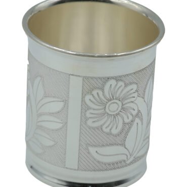 Floral Design Pure Silver Glass