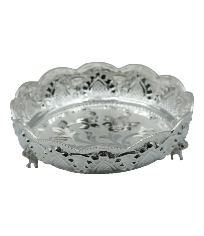 Pure Silver Floral Design Plate