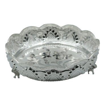 Pure Silver Floral Design Plate