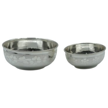 Pure silver floral design bowl