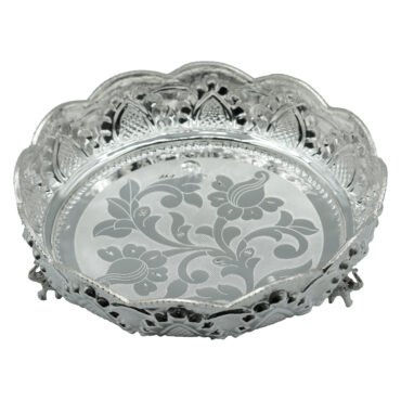 Silver Floral Design Plate