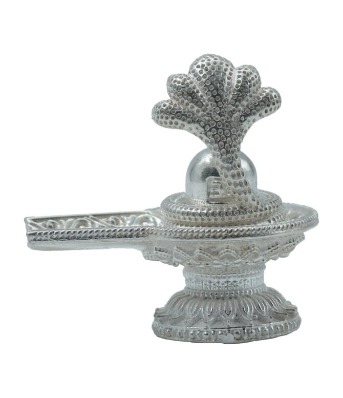 Silver shiva linga idol