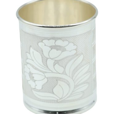 Sterling Silver Floral Design Glass