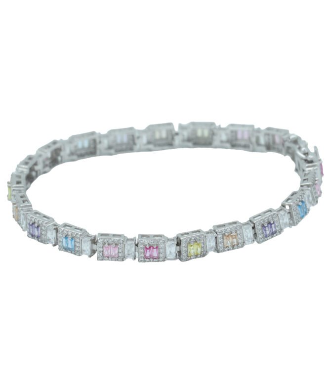 multi gemstone tennis bracelet