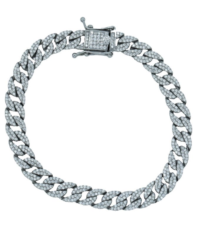 silver cuban link bracelet