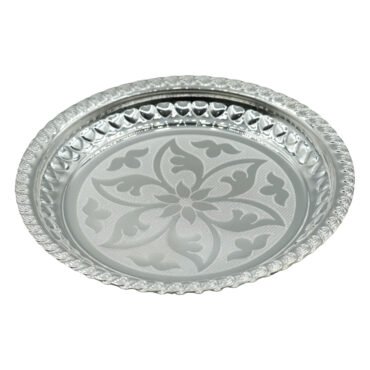silver floral plates