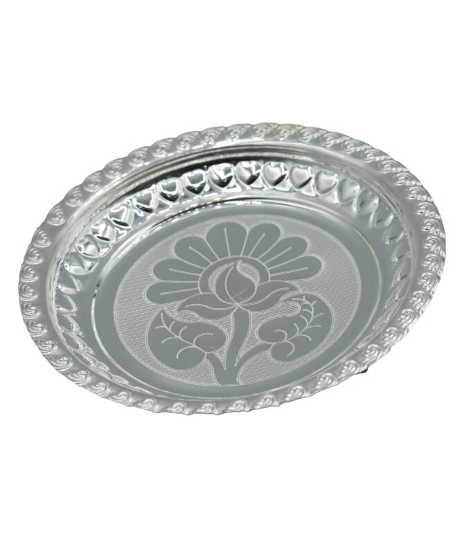 silver flower plate