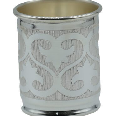 silver leaf design glass