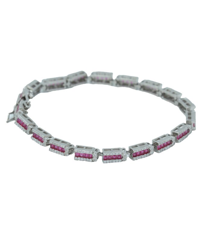 silver ruby tennis bracelet